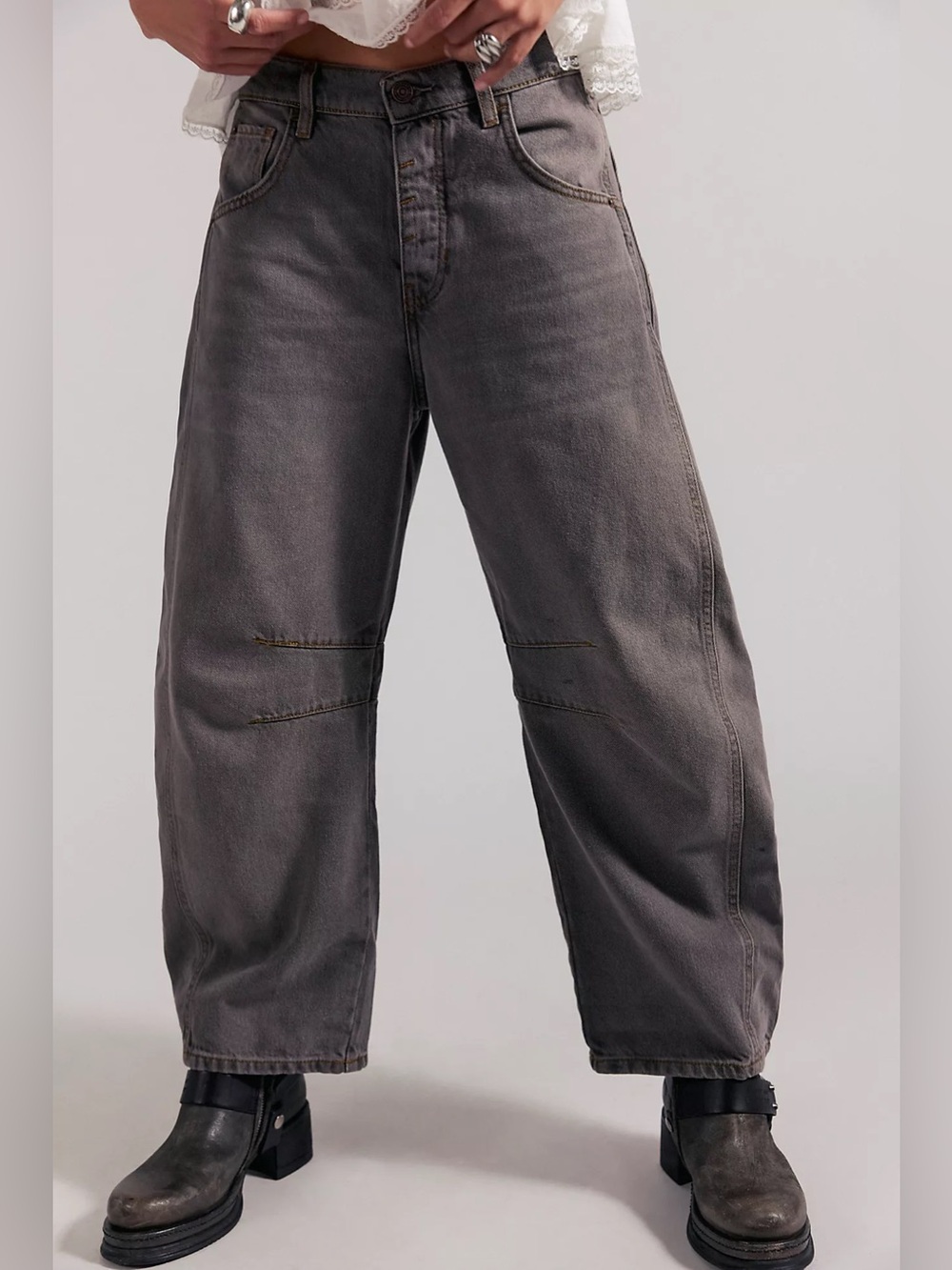 NWOT Free People Good Luck Barrel jeans - Picture 3 of 5